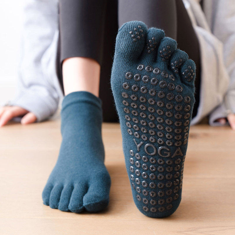 Grip Sock Yoga - Anti-deslizamento feminino meias de pilates cinco