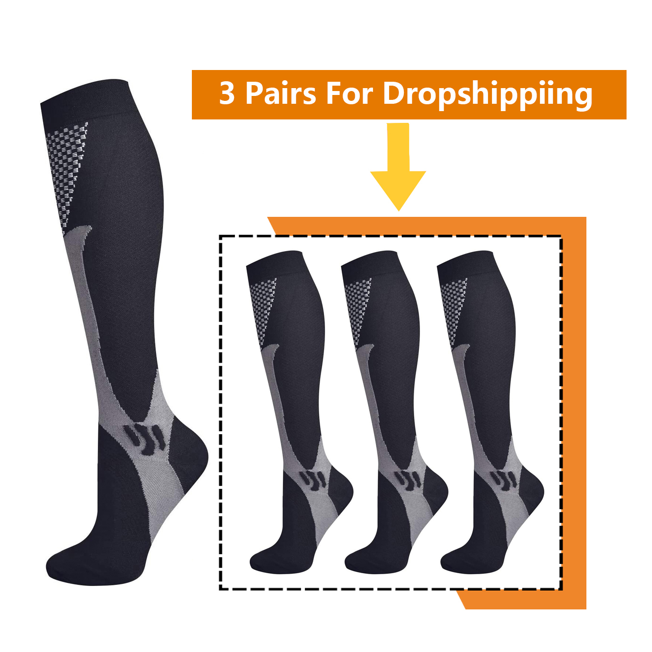 Compression Sock Medical - Brothock 3 pares para meias de