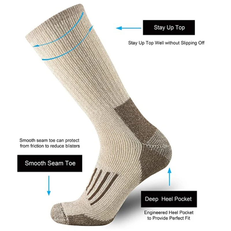 Meias de Lã 80% Quentes e Gros - Wool Hiking Sock avaliação e preço