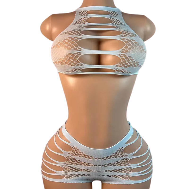 Lingerie sexy + calcinha oca r - Fishnet Stocking Women avaliação e preço