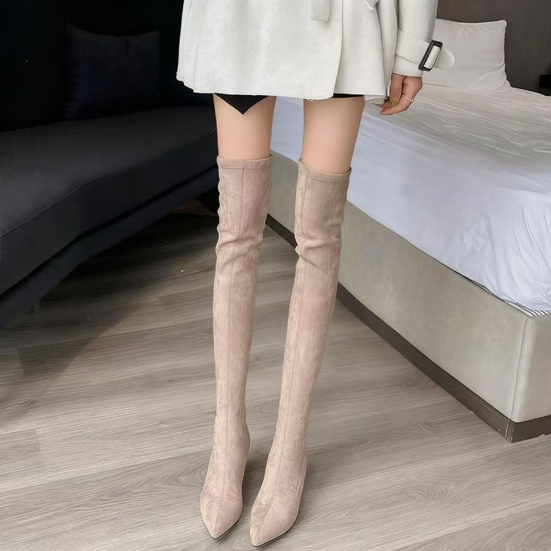 Botas femininas sexy dedo do p - Knee High Sock Women avaliação e preço