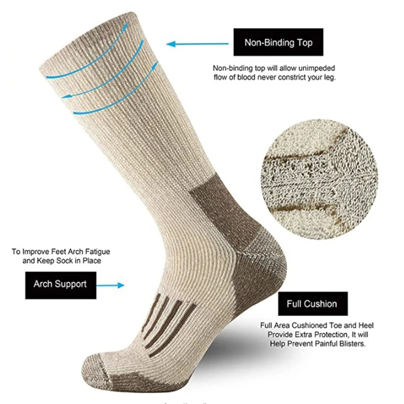 80% meias de lã engrossar quen - Wool Hiking Sock avaliação e preço