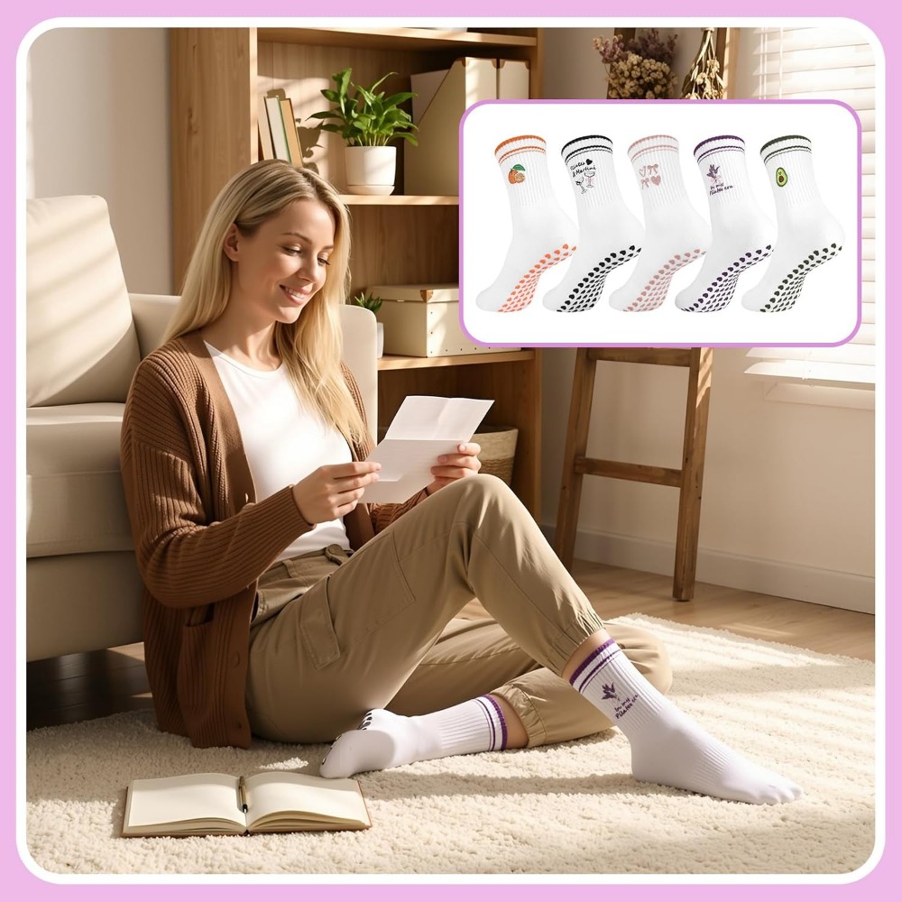 Meias de Yoga Femininas com Ba - Grip Sock Yoga avaliação e preço